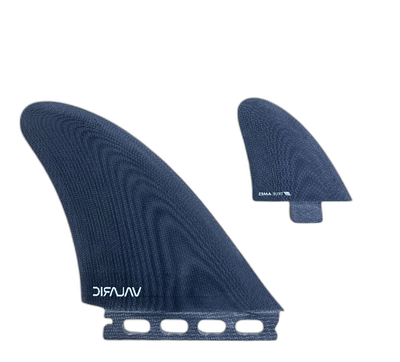 Valaric Twinzer - FCS / Futures Compatible (Solid Fiberglass) surfboard fin in Blk by True Ames - Pemulis Water & Power