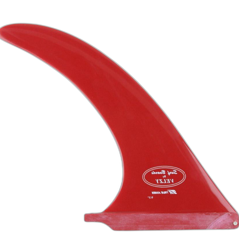 Velzy Classic surfboard fin in Solid Red by True Ames - Pemulis Water & Power