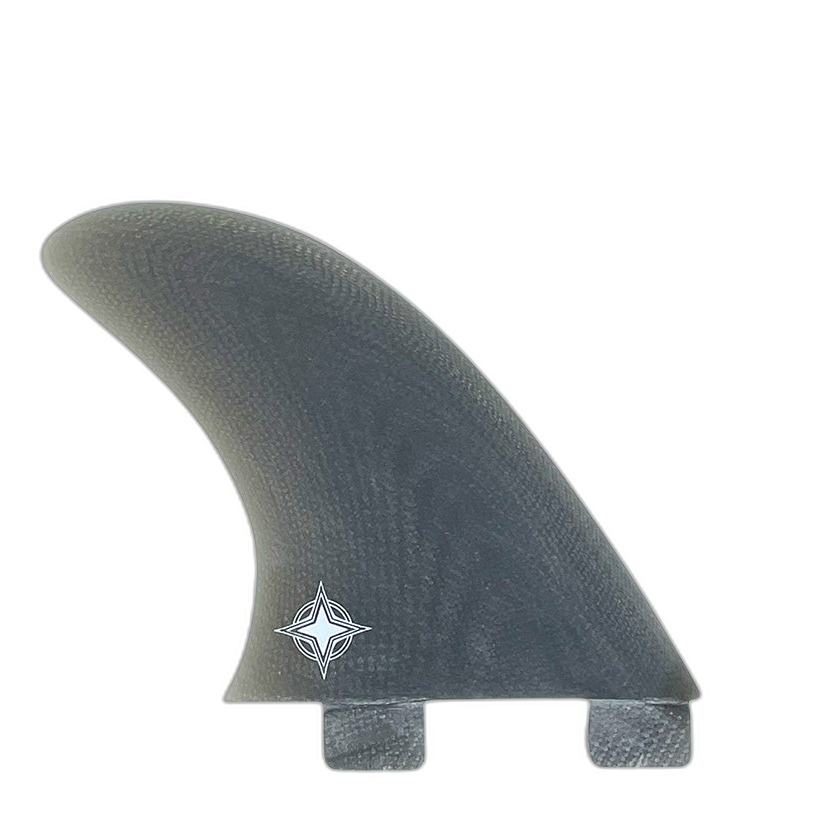 Wayne Rich Side Bites 4.0" - FCS Compatible (Solid Fiberglass) surfboard fin in Smk by True Ames - Pemulis Water & Power
