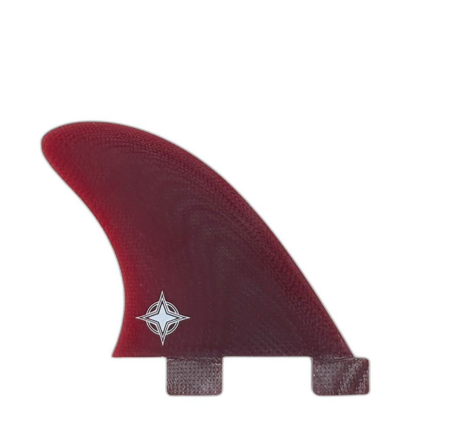 Wayne Rich Side Bites 3.4" - FCS Compatible (Solid Fiberglass) surfboard fin in Red by True Ames - Pemulis Water & Power