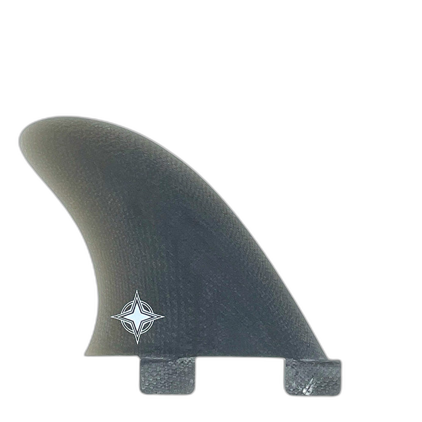 Wayne Rich Side Bites 3.4" - FCS Compatible (Solid Fiberglass) surfboard fin in Smk by True Ames - Pemulis Water & Power