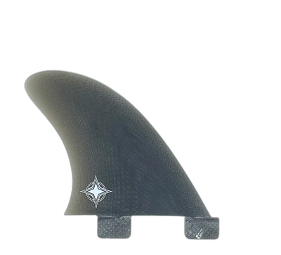 Wayne Rich Side Bites 3.4" - FCS Compatible (Solid Fiberglass) surfboard fin in Smk by True Ames - Pemulis Water & Power