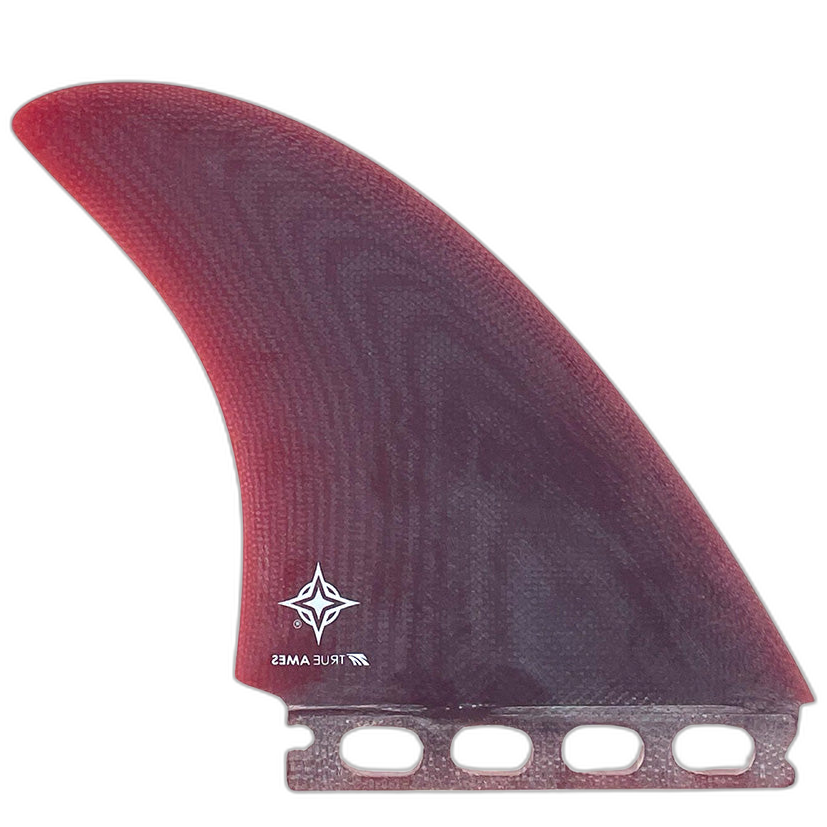 Wayne Rich Twins - Futures Compatible (Solid Fiberglass) surfboard fin in Red by True Ames - Pemulis Water & Power