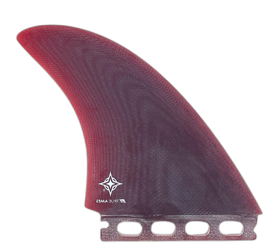 Wayne Rich Twins - Futures Compatible (Solid Fiberglass) surfboard fin in Red by True Ames - Pemulis Water & Power