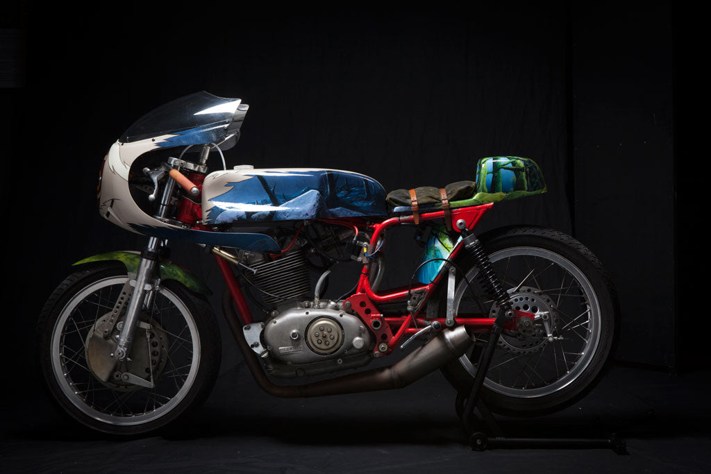 El Solitario Mononoke Race — custom Ducati 350 with Studio Ghibli-inspired paint
