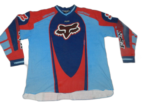 Vintage blue and red motocross jersey