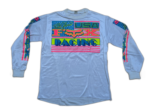 Vintage motocross jersey collar detail