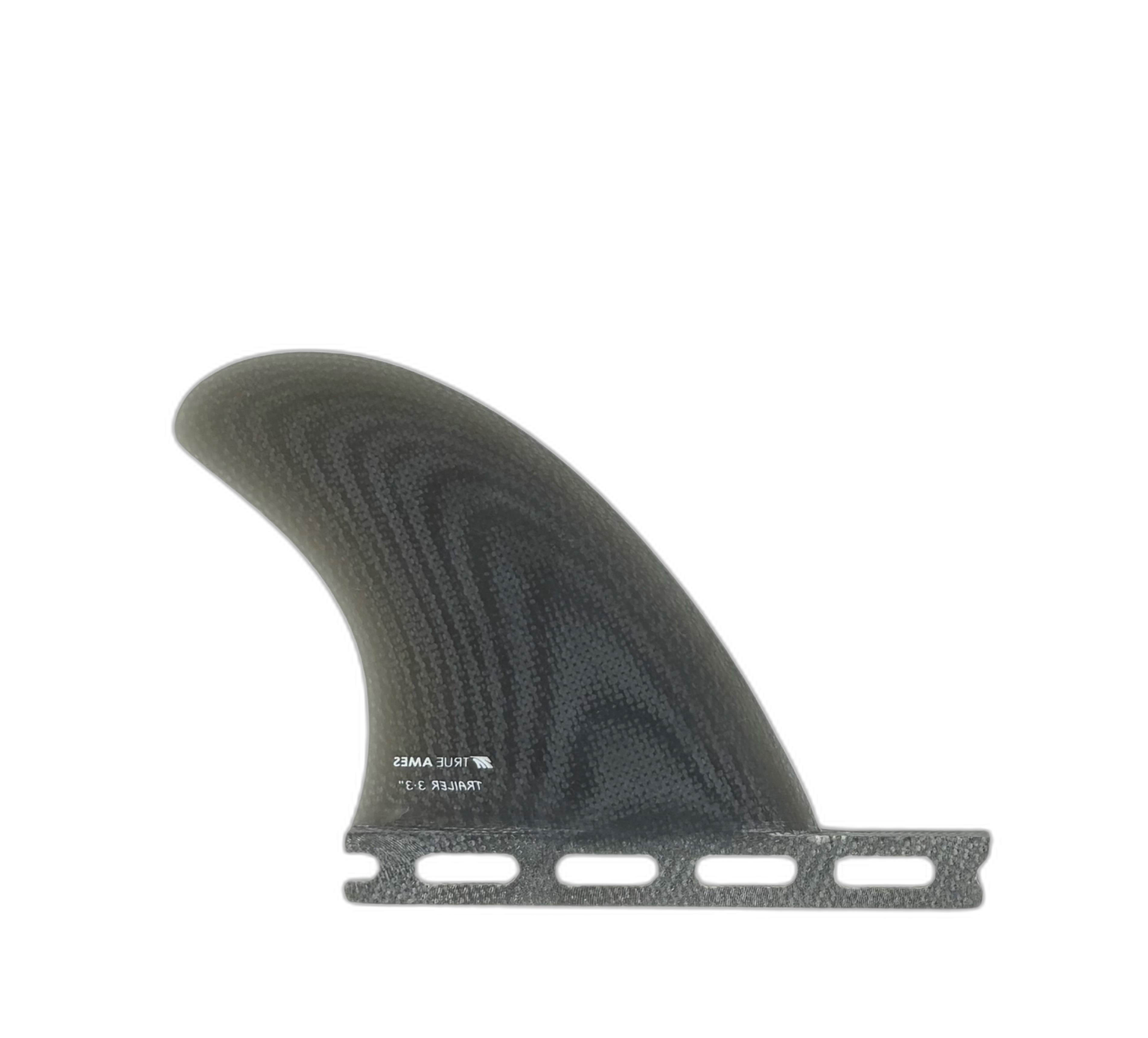 3.3" Trailer - Futures Compatible (Solid Fiberglass) surfboard fin in Smok by True Ames - Pemulis Water & Power