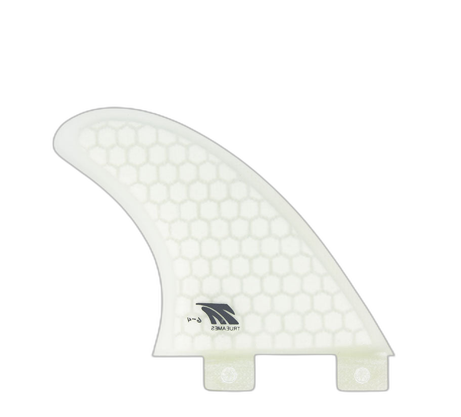 6-4 Rear Quad - FCS Compatible (Hexcore) surfboard fin in Clear by True Ames - Pemulis Water & Power