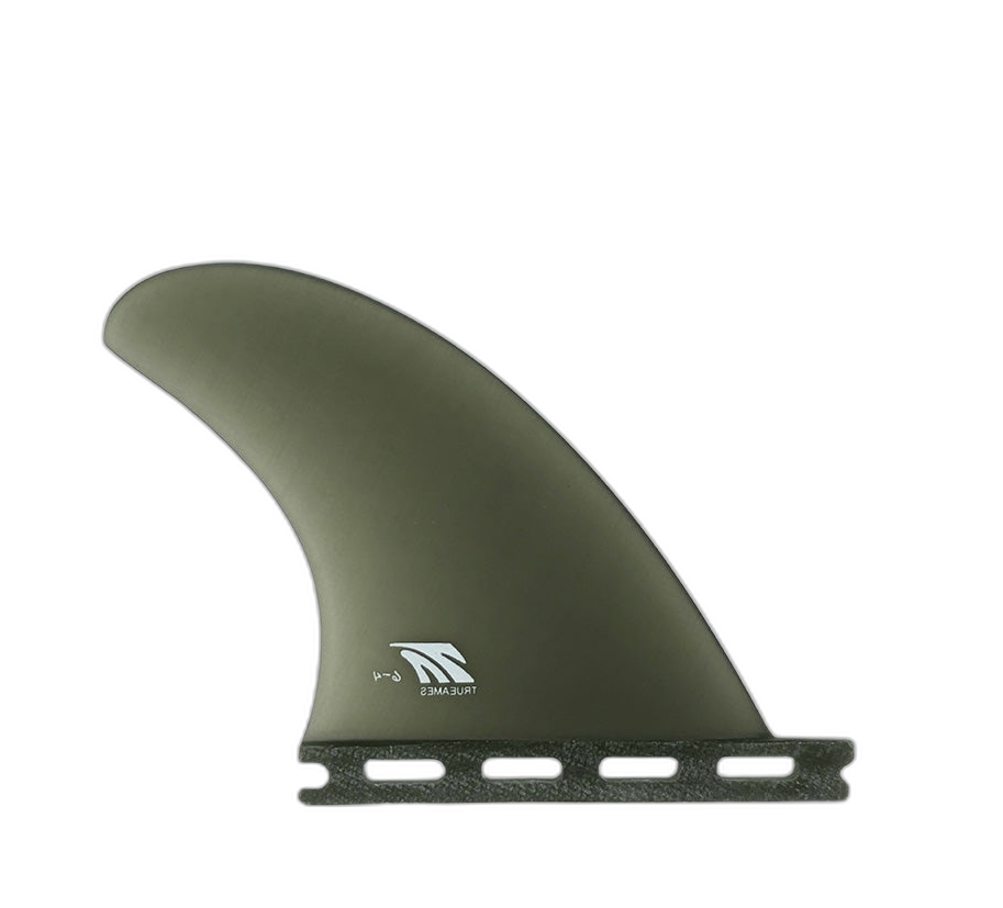 6-4 Rear Quad - Futures Compatible (Solid Fiberglass) surfboard fin in Smoke by True Ames - Pemulis Water & Power