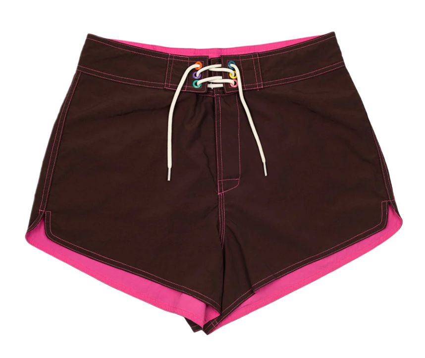 Wild Things 12" Surf Short - Chocolate/Pink-Board Shorts-Wild Things Gallery-4-Pemulis Water &amp; Power