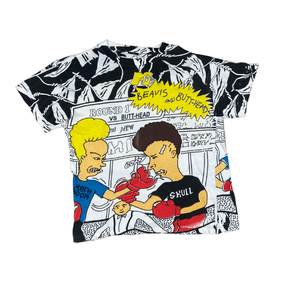 Pemulis Water & Power Beavis and Butthead T-Shirt - vintage t-shirt product photo on transparent background