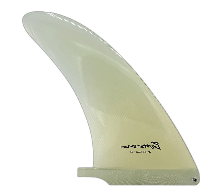 Bonzer 8.0" surfboard fin in Clear by True Ames - Pemulis Water & Power