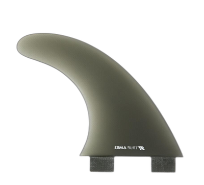 Boomerang - FCS Compatible (Solid Fiberglass) surfboard fin in Smoke by True Ames - Pemulis Water & Power