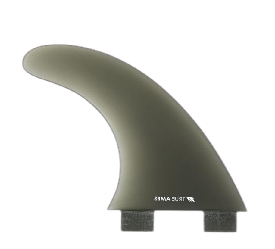 Boomerang - FCS Compatible (Solid Fiberglass) surfboard fin in Smoke by True Ames - Pemulis Water & Power