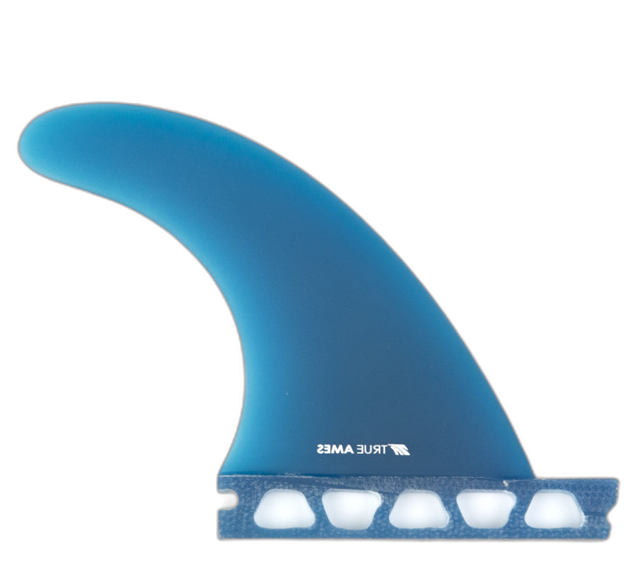 Boomerang Tri - Futures Compatible (Solid Fiberglass) surfboard fin in Blue by True Ames - Pemulis Water & Power