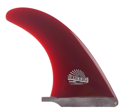 California Classic surfboard fin in Red by True Ames - Pemulis Water & Power
