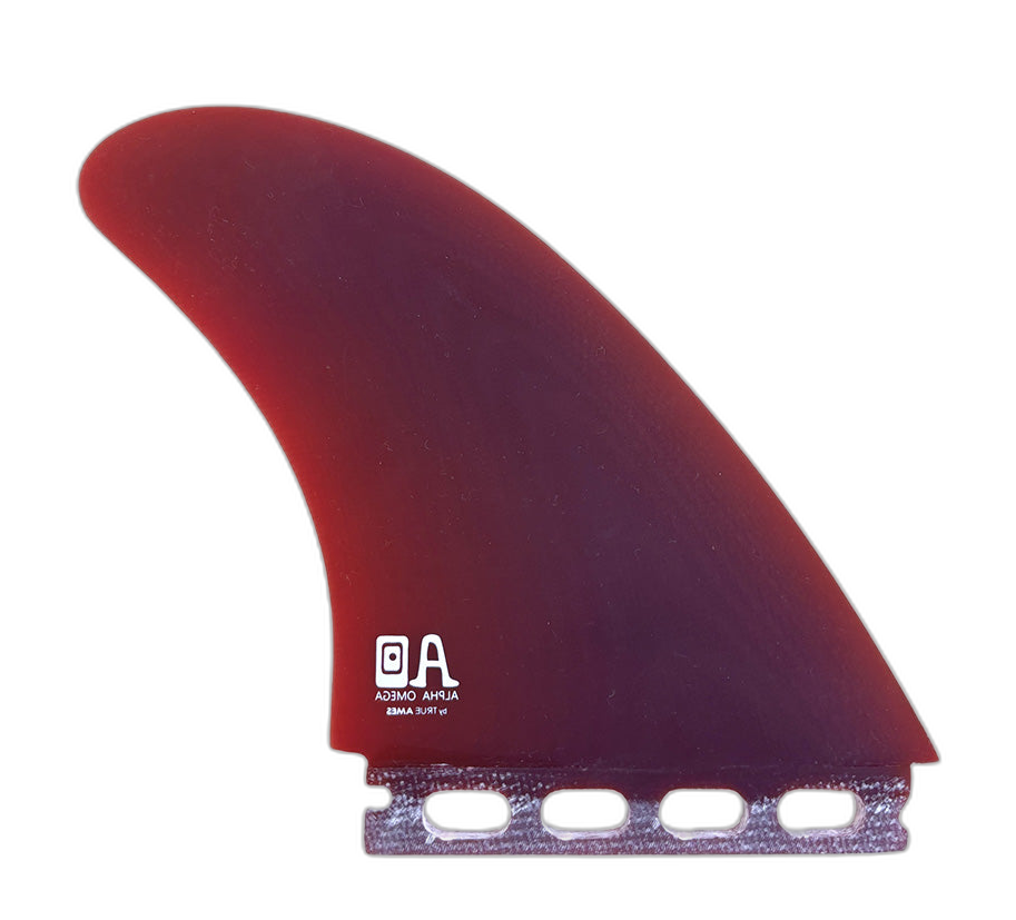 Campbell Brothers Alpha Omega Twin - Futures Compatible (Solid Fiberglass) surfboard fin in Red by True Ames - Pemulis Water & Power