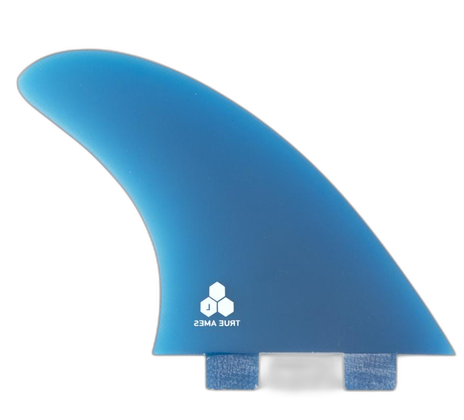 Channel Islands Tri Large - FCS Compatible (Solid Fiberglass) surfboard fin in Blue by True Ames - Pemulis Water & Power