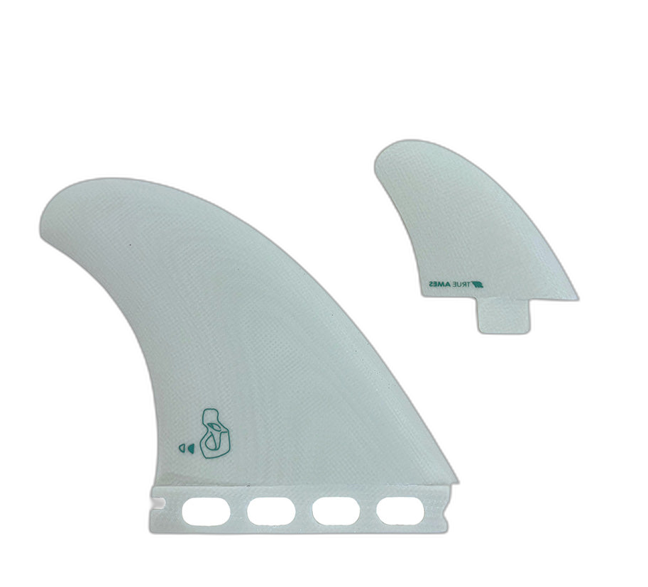 Derrick Disney DST Twinzer - FCS / Futures Compatible (Solid Fiberglass) surfboard fin in Ivory by True Ames - Pemulis Water & Power
