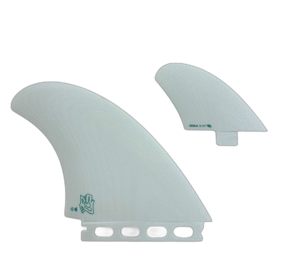 Derrick Disney RDM Twinzer - FCS / Futures Compatible (Solid Fiberglass) surfboard fin in Ivory by True Ames - Pemulis Water & Power