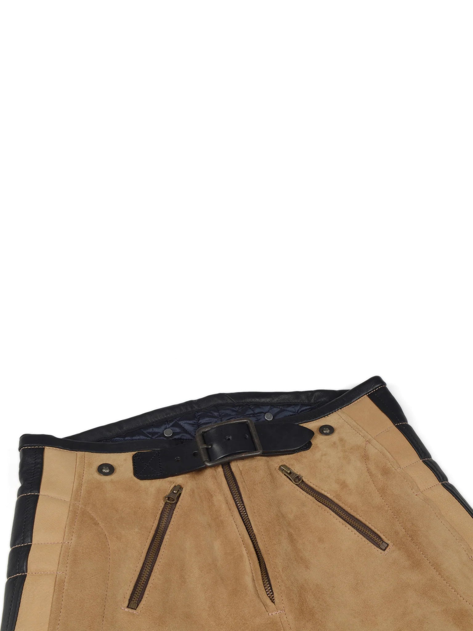 El Solitario Rascal Motorcycle Pants Beige goat leather