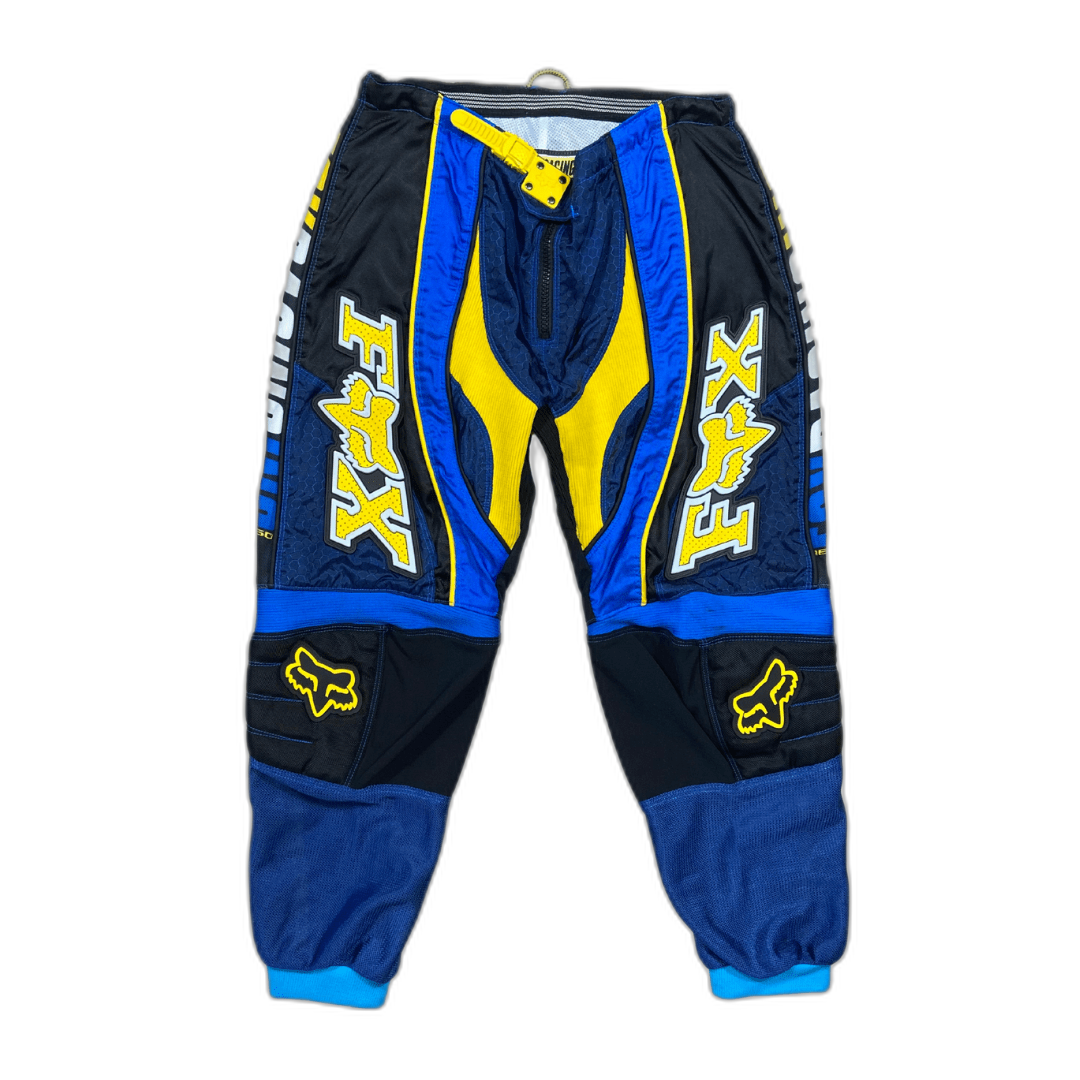 Vintage Fox Racing Pants Grey & Black - vintage motocross pants product photo on transparent background