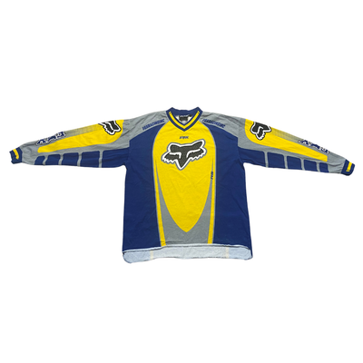 Vintage Fox Racing Motocross Jersey Yellow Blue