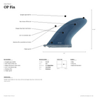 Gato Heroi OP Fin specs diagram - upright squaretail fin for fast release