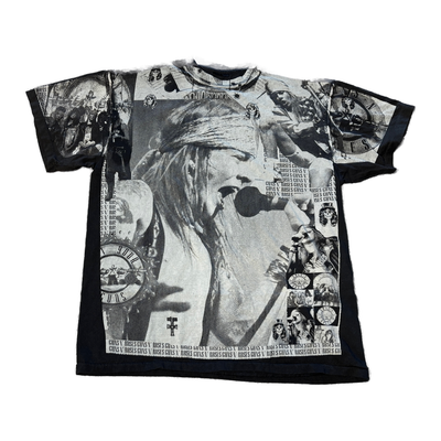 Guns N' Roses Over Print Black & White Tee