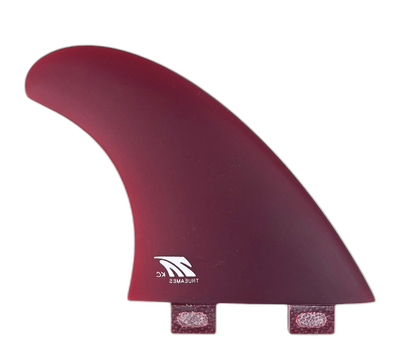 KC Tri - FCS Compatible (Solid Fiberglass) surfboard fin in Red by True Ames - Pemulis Water & Power