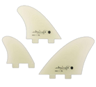 Lovelace Asymmetrical Goofy - FCS Compatible (Solid Fiberglass) surfboard fin in Clear by True Ames - Pemulis Water & Power