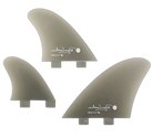 Lovelace Asymmetrical Goofy - FCS Compatible (Solid Fiberglass) surfboard fin in Smoke by True Ames - Pemulis Water & Power
