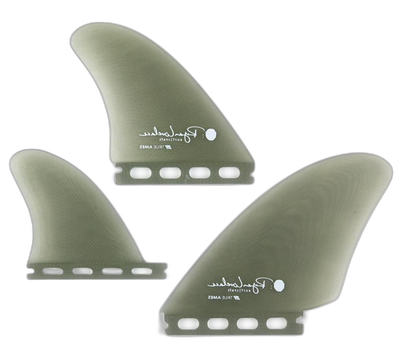 Lovelace Asymmetrical Goofy - Futures Compatible (Solid Fiberglass) surfboard fin in Smoke by True Ames - Pemulis Water & Power