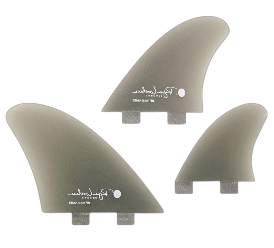 Lovelace Asymmetrical Regular - FCS Compatible (Solid Fiberglass) surfboard fin in Smoke by True Ames - Pemulis Water & Power