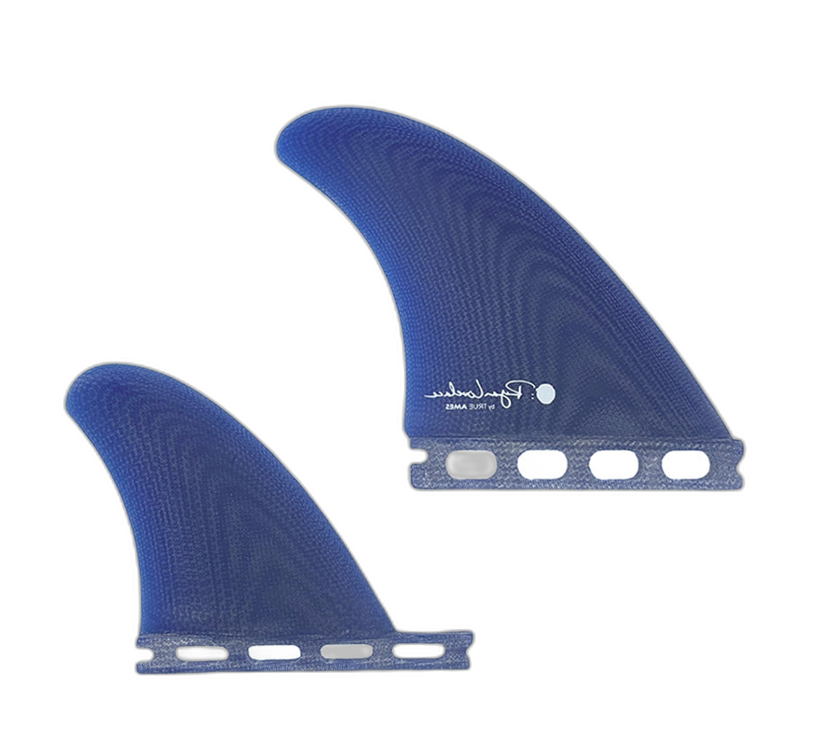 Lovelace Quad - Futures Compatible (Solid Fiberglass) surfboard fin in Blue by True Ames - Pemulis Water & Power