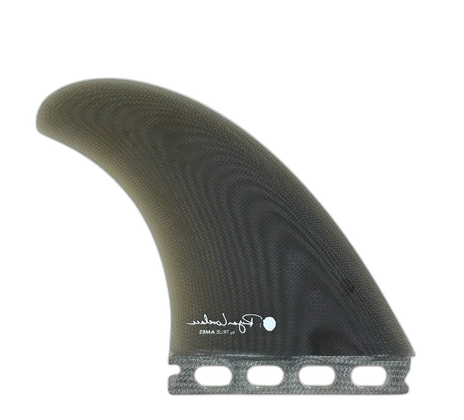Lovelace Twin - Futures Compatible (Solid Fiberglass) surfboard fin in Smk by True Ames - Pemulis Water & Power