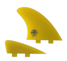 Mackie Big Twin + Trailer - FCS Compatible (Solid Fiberglass) surfboard fin in Yel by True Ames - Pemulis Water & Power