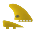 Mackie Big Twin + Trailer - Futures / FCS Compatible (Solid Fiberglass) surfboard fin in Yel by True Ames - Pemulis Water & Power