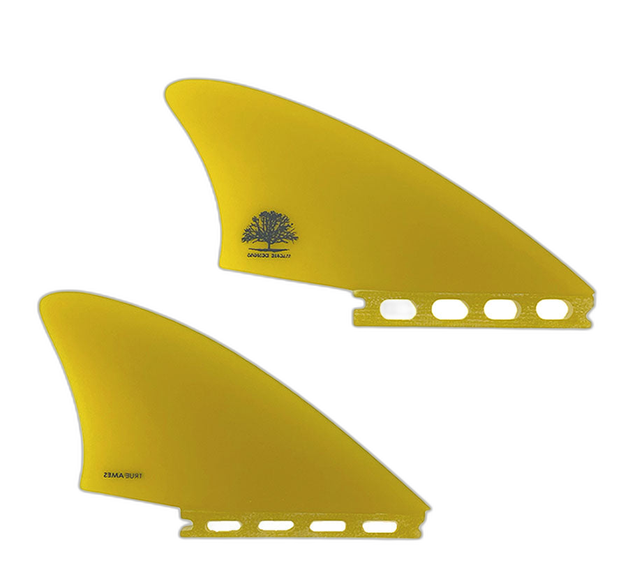 Mackie Mini Keel Thruster - Futures Compatible (Solid Fiberglass) surfboard fin in Yel by True Ames - Pemulis Water & Power