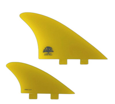 Mackie Quad - FCS Compatible (Solid Fiberglass) surfboard fin in Yel by True Ames - Pemulis Water & Power
