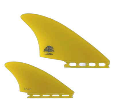 Mackie Quad - Futures Compatible (Solid Fiberglass) surfboard fin in Yel by True Ames - Pemulis Water & Power