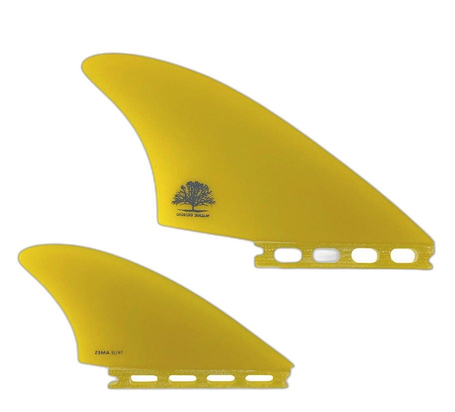 Mackie Quad - Futures Compatible (Solid Fiberglass) surfboard fin in Yel by True Ames - Pemulis Water & Power