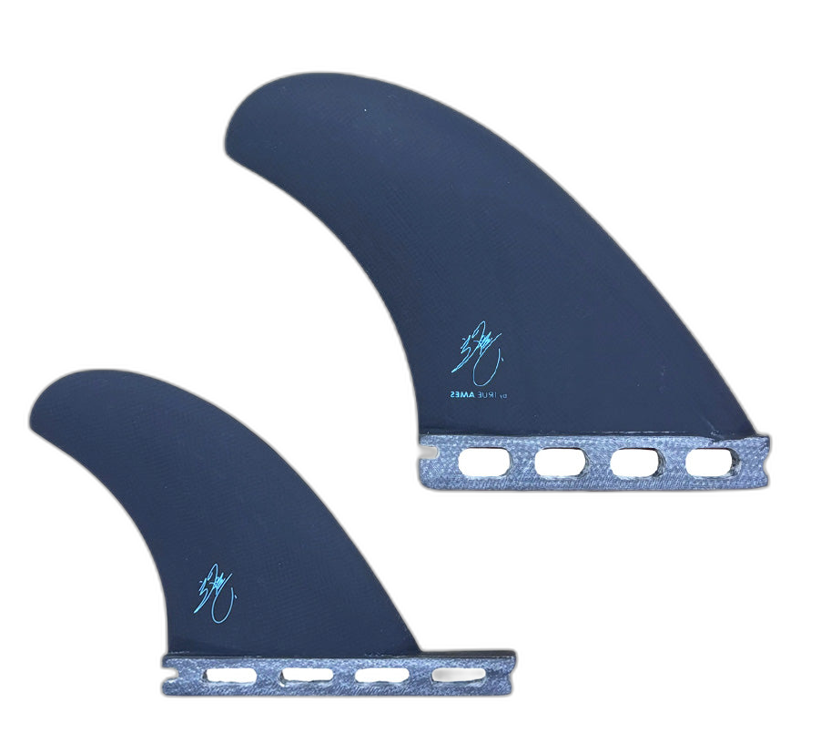 McCallum Quad - Futures Compatible (Solid Fiberglass) surfboard fin in Charcoal by True Ames - Pemulis Water & Power