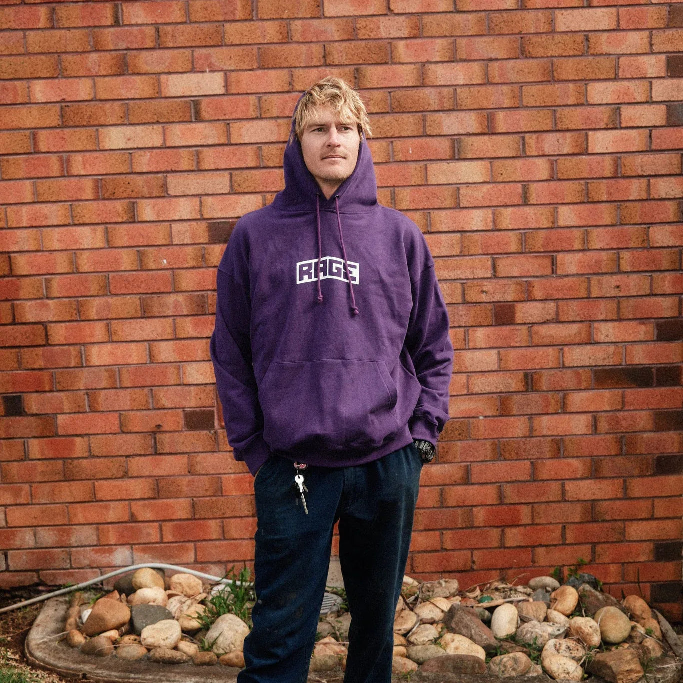 Rage Logo Hoodie Purple - Detail