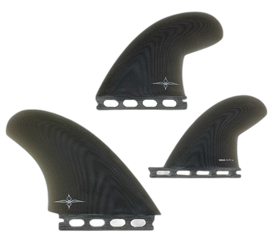 Ryan Burch Asymmetrical Regular - Futures Compatible (Solid Fiberglass) surfboard fin in Smk by True Ames - Pemulis Water & Power