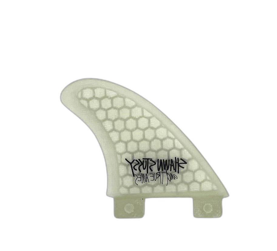 Stüssy Hitch Hiker - FCS Compatible (Hexcore) surfboard fin in Clear by True Ames - Pemulis Water & Power