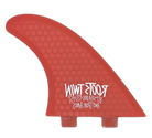 Stüssy Roots Twin - FCS Compatible (Hexcore) surfboard fin in Red by True Ames - Pemulis Water & Power