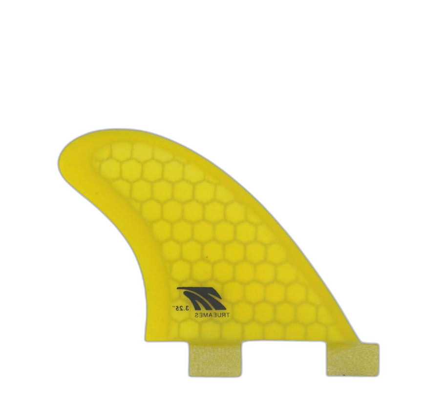 Side Bite 3.25 - FCS Compatible (Hexcore) surfboard fin in Yellow Hexcore by True Ames - Pemulis Water & Power