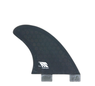 Side Bite 3.7 - FCS Compatible (Hexcore) surfboard fin in Smoke Hexcore by True Ames - Pemulis Water & Power